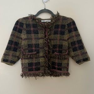 Zara tweed blazer 🤎
